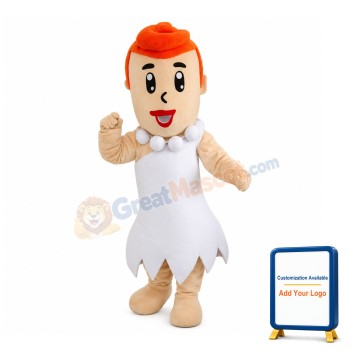 Monk Wearing White Buddha Beads Mascot Costume