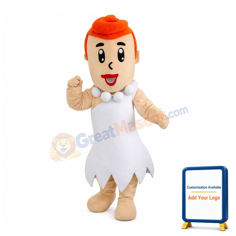 Monk Wearing White Buddha Beads Mascot Costume