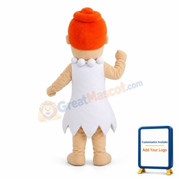 Monk Wearing White Buddha Beads Mascot Costume