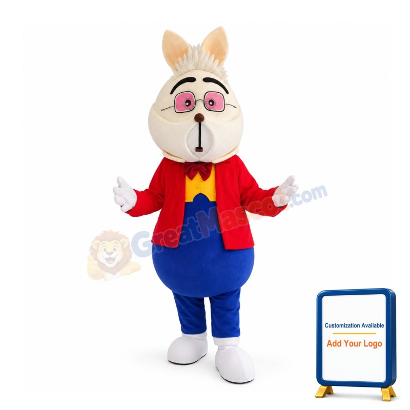 Knowledgeable Rabbit Professor Mascot Costume