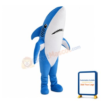 Cruel White Shark Mascot Costume