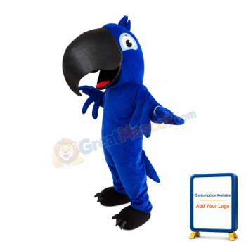 Noisy Blue Parrot Mascot Costume