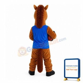 Brown Horse Playing Basketball Mascot Costume