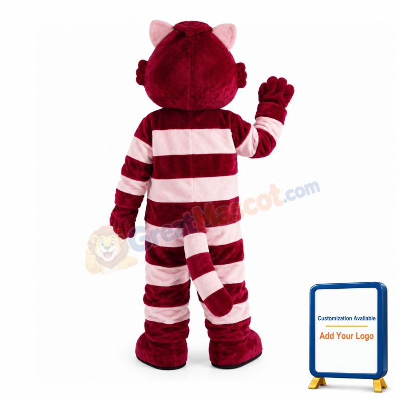 Diverting Purple Striped Cat Mascot Costume