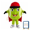 Cartoon Tennis Ball With Red Cap Mascot Costume