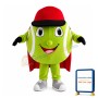 Cartoon Tennis Ball With Red Cap Mascot Costume