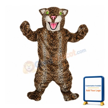 Leopard With Green Eyes Mascot Costume