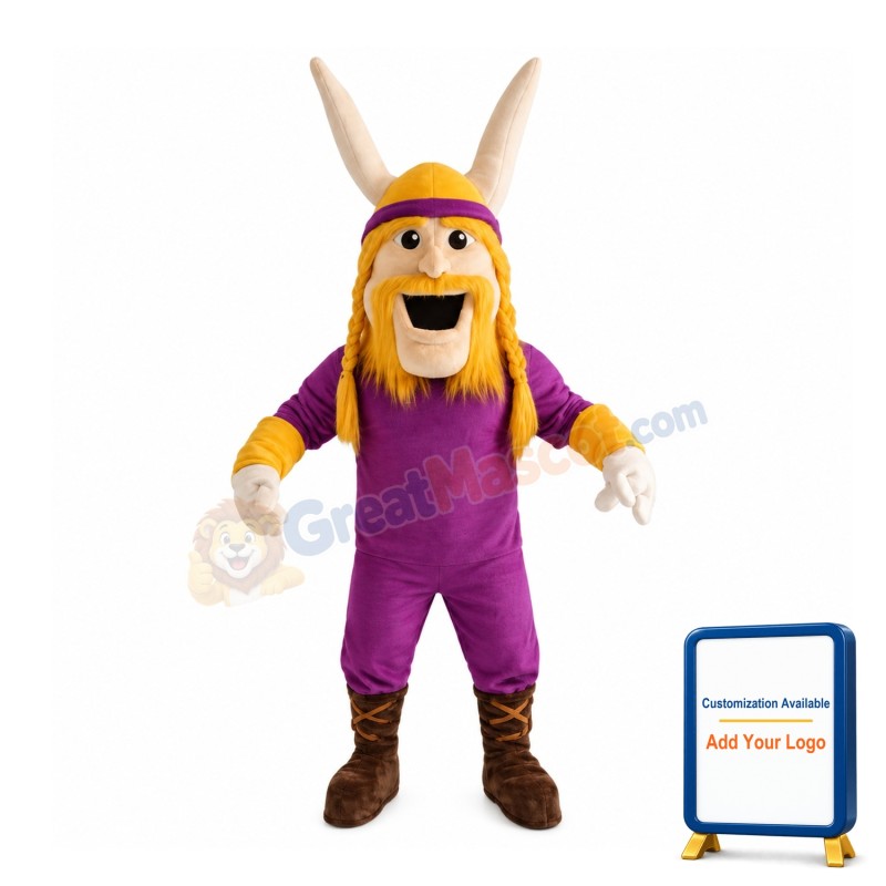 Purple Warrior With Muscle Mascot Costume