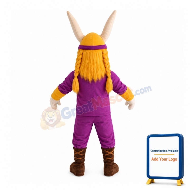 Purple Warrior With Muscle Mascot Costume