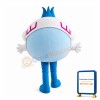 Round Body Light Blue Doll Mascot Costume