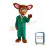 Professor Deer In Green Coat Mascot Costume