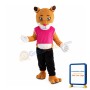 Young Tiger With Pink Vest Mascot Costume