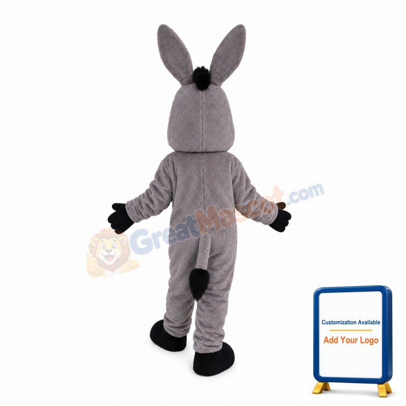 Clumsy Gray Donkey Mascot Costume