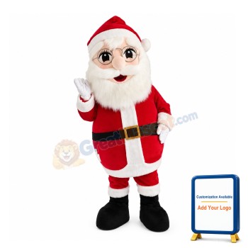 Peaceful Santa Claus With Glasses Mascot Costume