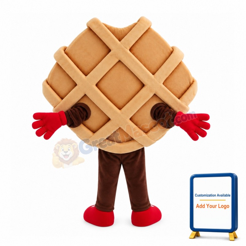 Cartoon Waffle Mascot Costume