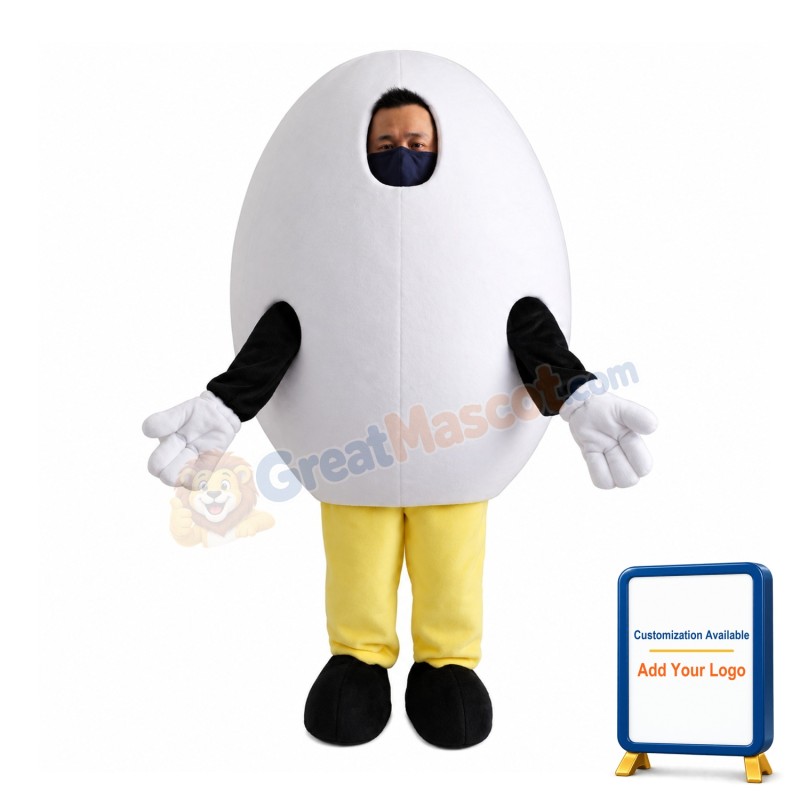Huge White Egg Mascot Costume