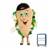 Vegetable Sandwich With Black Cap Mascot Costume