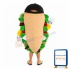 Vegetable Sandwich With Black Cap Mascot Costume