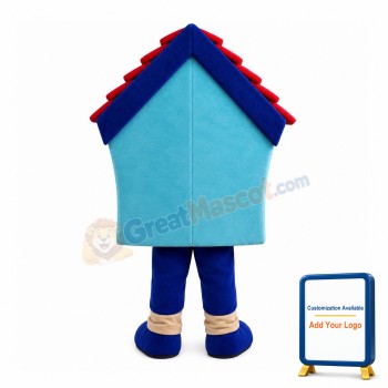 Cartoon Blue House Mascot Costume