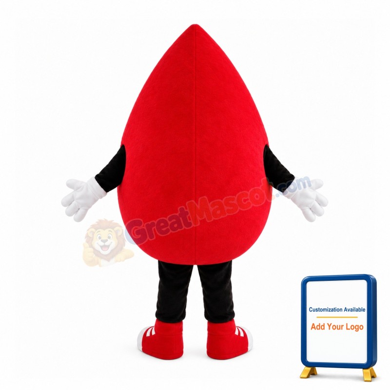 Lovely Red Water Drop Mascot Costume