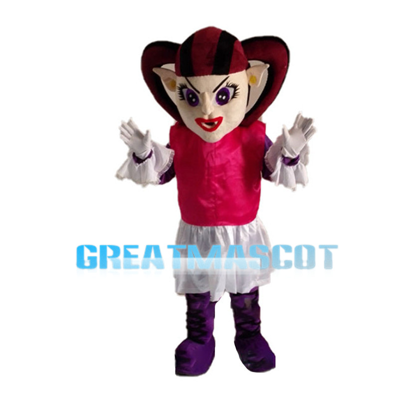Long Nose Girl With Double Ponytails Mascot Costume