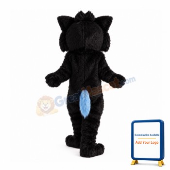 Furry Black Cat Mascot Costume