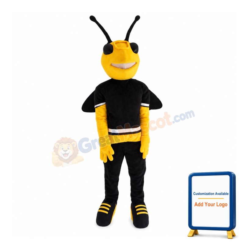 Bee With Long Antennas Mascot Costume