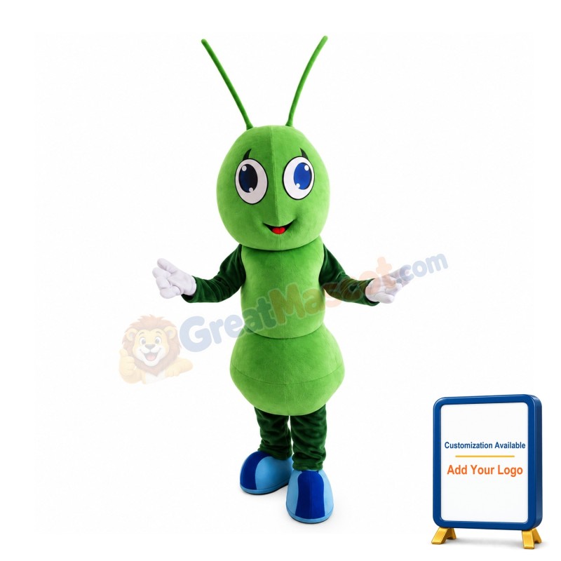 Green Ant With Blue Eyes Mascot Costume