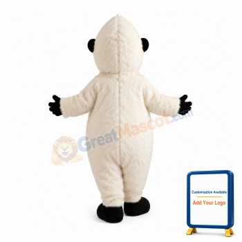 Small Eyes White Furry Monster Mascot Costume