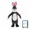 Flexible Grey & White Rabbit Mascot Costume