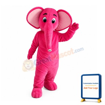 Optimistic Rose Red Elephant Mascot Costume
