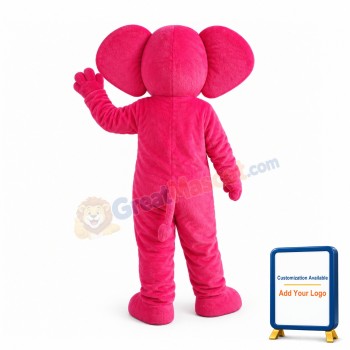 Optimistic Rose Red Elephant Mascot Costume