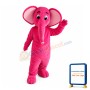Optimistic Rose Red Elephant Mascot Costume