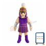 Brave Warrior With Purple Armor Mascot Costume