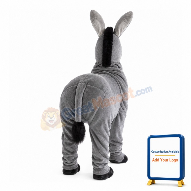 Grey Donkey Mascot Costume