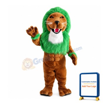 Muscle Lion With Green Mane Mascot Costume