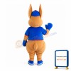 Big Ears Kangaroo With Blue Clothes Mascot Costume