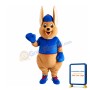 Big Ears Kangaroo With Blue Clothes Mascot Costume