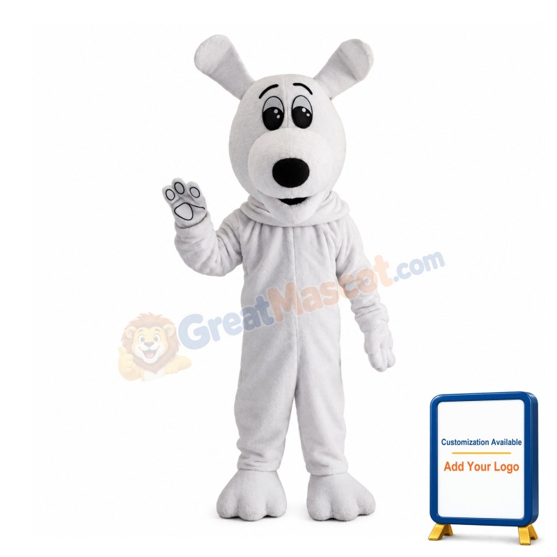 Well-behaved White Dog Mascot Costume