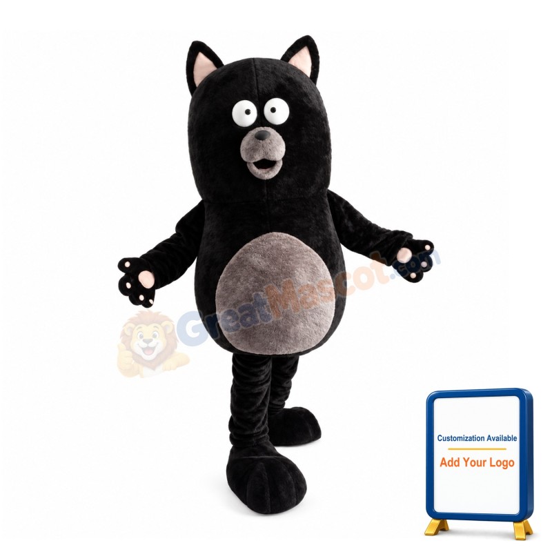 Confused Black Raccoon Mascot Costume