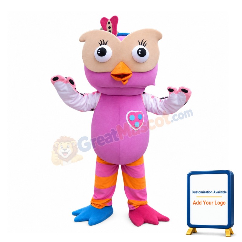 Colorful Cartoon Owl Mascot Costume