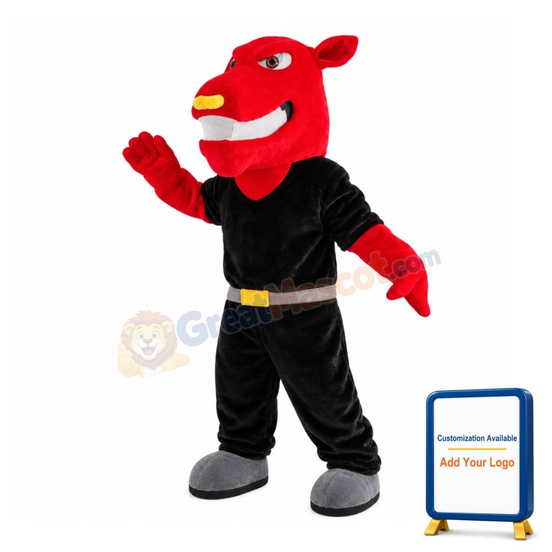 Powerful Sports Red Tiger Mascot Costume
