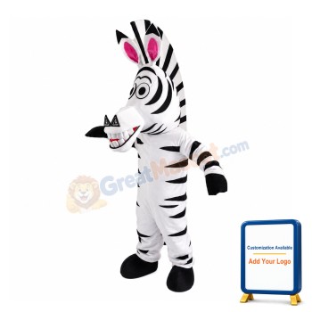 Entertaining Toothy Zebra Mascot Costume
