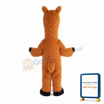 Stubborn Brown Alpaca Mascot Costume