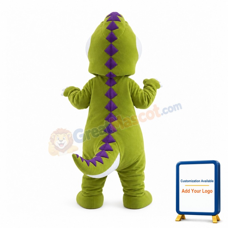 Endearing Green & White Dragon Mascot Costume