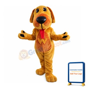 Mischievous Brown Dog Mascot Costume