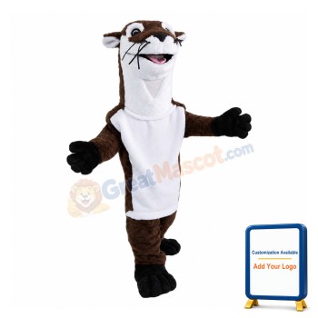 Black & White Skunk With Long Neck Mascot Costume
