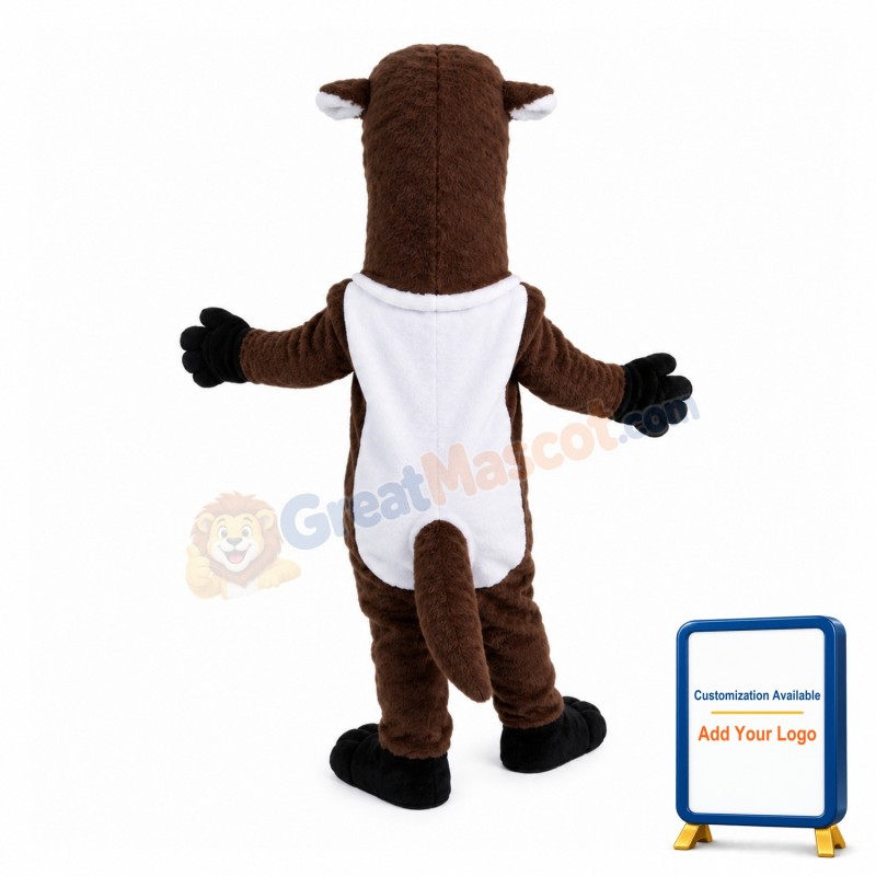 Black & White Skunk With Long Neck Mascot Costume