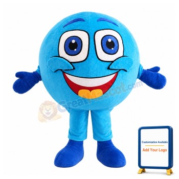 Laughing Blue Ball Mascot Costume