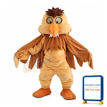Big Head Brown Eagle Mascot Costume